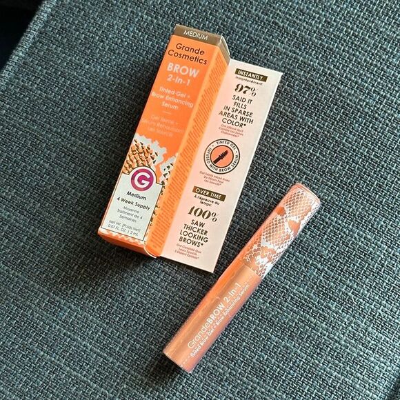 NIB GrandeBROW 2-In-1 Tinted Brow Gel + Brow Enhancing Serum Medium Mini 4 Mos. - Picture 11 of 11